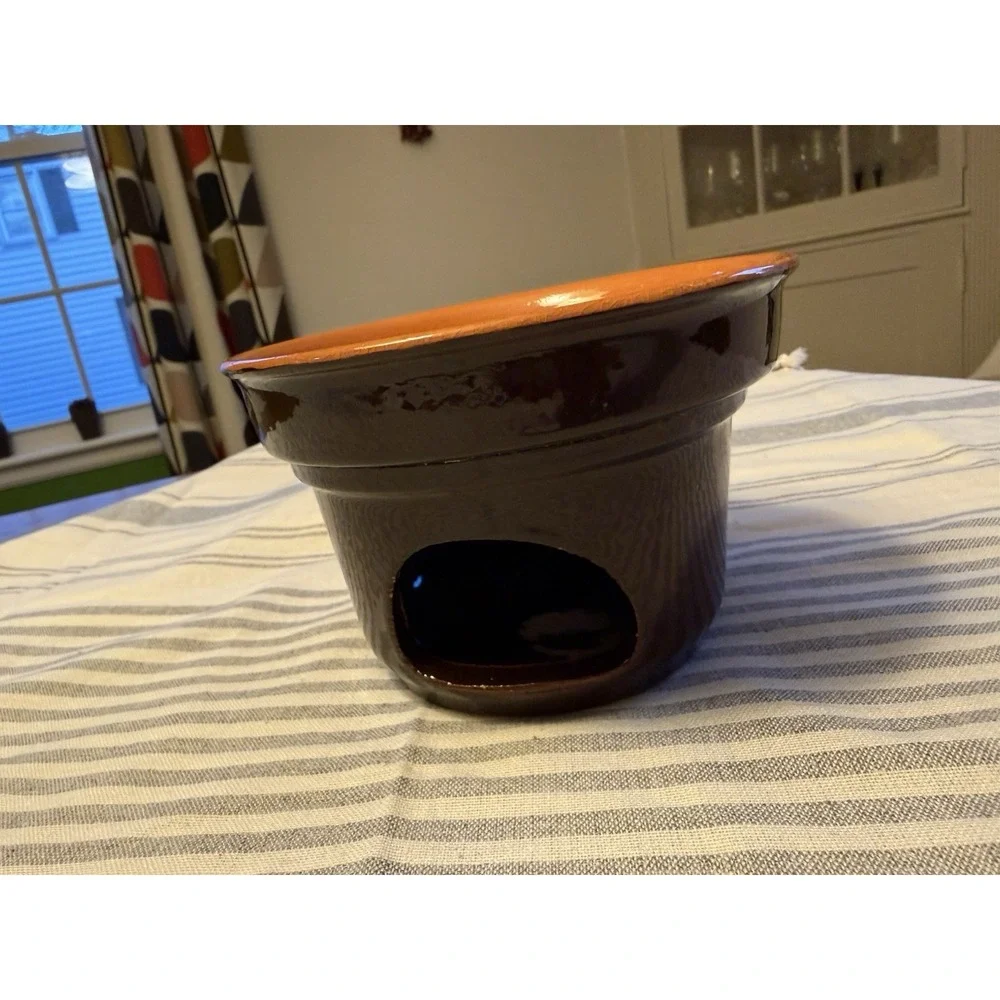 Vintage Terracotta Bagna Cauda Warmer